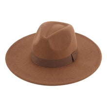 Load image into Gallery viewer, Fashionable Fedora Hats Women Wide Brim Dress Caps Women's Fedora Hats Elegant Wide Brim Fedora Hat Wedding Men Hat Warm Retro Style Belt 56-58cm
