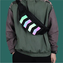 将图片加载到图库查看器,Fashionable Flash Reflective Chest Bag Iridescent Belt Bum Bag For Travel Festival Sports Unisex Waist Bags