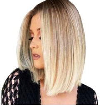 将图片加载到图库查看器,Fashionable Trendy Straight Bangs Style Pixie Cut Synthetic Wig Brown Mixed Short Natural Full Wigs For Black Women For Black Women Gifts for Girlfriends