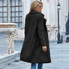 Load image into Gallery viewer, Faux Shearling Open-Front Longline Teddy Coat
