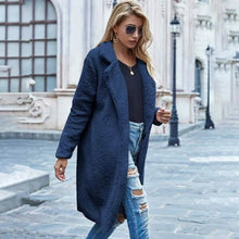 Load image into Gallery viewer, Faux Shearling Open-Front Longline Teddy Coat