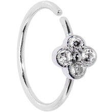 将图片加载到图库查看器,20G 3/8 Clear Gem Star Flower Seamless Circular Ring