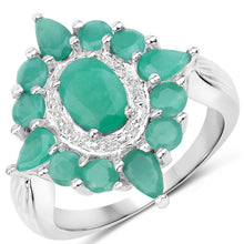 将图片加载到图库查看器,2.37 Carat Genuine Emerald .925 Sterling Silver Ring