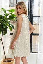 Load image into Gallery viewer, Applique Round Neck Sleeveless Shift Dress For Summer – Classy, Sophisticated, Fashionable, Flattering, Stylish, Timeless Elegance