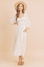 Load image into Gallery viewer, New Summer Ruffled Smocked Square Neck Balloon Sleeve Comfortable Dress β Feminine, Chic, and Elegant for Any Occasion