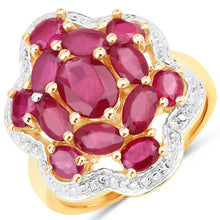 Load image into Gallery viewer, 14K Yellow Gold Plated 4.18 Carat Genuine Glass Filled Ruby .925 Sterling Silver Ring