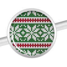 Load image into Gallery viewer, 14G Green Red Christmas Sweater Industrial Barbell 37mm