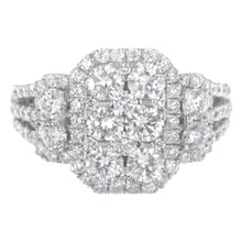 Load image into Gallery viewer, 14K White Gold 2 1/4 Cttw Diamond Cocktail Cluster Ring (G-H Color, SI2-I1 Clarity) - Size 7