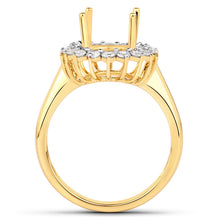 Load image into Gallery viewer, 0.54 Carat Genuine White Diamond 14K Yellow Gold Semi Mount Ring - holds 11x9mm Oval Gemstone