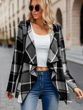 Load image into Gallery viewer, Elegant Plaid Open Front Long Sleeve Jacket Stylish & Cozy Lightweight Breathable Outerwear