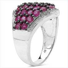 Load image into Gallery viewer, 2.76 Carat Genuine Ruby & White Topaz .925 Sterling Silver Ring