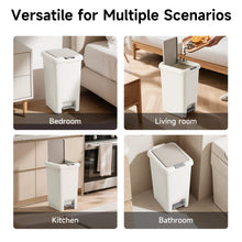 Load image into Gallery viewer, 20L Oval Trash Can – Quiet Press-Top Lid with Foot Pedal