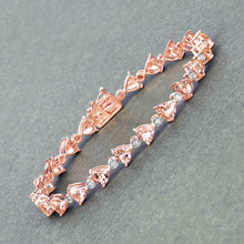 Load image into Gallery viewer, 7.56 Carat Genuine Morganite and White Diamond 14K Rose Gold Bracelet