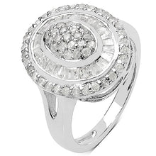 Load image into Gallery viewer, 1.08 Carat Genuine White Diamond .925 Sterling Silver Ring