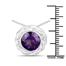Load image into Gallery viewer, 3.30 Carat Genuine Amethyst .925 Sterling Silver Pendant