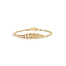 将图片加载到图库查看器,10K Yellow Gold 1/4 Cttw Round-Cut Diamond Basket Weave Rope Chain Style 7" Bracelet (H-I Color, I1-I2 Clarity)