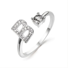 Load image into Gallery viewer, Popular Fashion Silvery AZ Letter Ring Initials Wedding Love Couple Rings Bridesmaid Gift