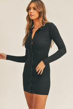 Load image into Gallery viewer, Button Up Ribbed Mini Shirt Dress โ Ribbed Dress, Button-Up Shirt Dress, Mini Shirt Dress, Casual Shirt Dress, Versatile Shirt Dress