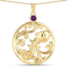 Load image into Gallery viewer, 0.24 Carat Genuine Amethyst .925 Sterling Silver Pendant