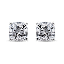 Load image into Gallery viewer, 14K White Gold 1 1/2 Cttw Clarity Enhanced Princess Cut Diamond Solitaire Stud Earrings (I-J Color, I1-I2 Clarity)