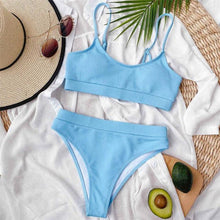 Load image into Gallery viewer, Female High Waist Swimsuit Bikini Sports Swimsuits For Women Two Piece Crop Top Bikini Set High Waist High Cut Bathing Suits Women Swimwear Two-piece Bikini Set Bathing Suit Swimwear