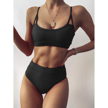 将图片加载到图库查看器,Female Push Up Swimsuit Modern Swimwear For Women Bikinis High Waist Bikini Set Solid Bikini 2 Piece Swimsuit Bathing Suits Women Bathing Suit High Waist Bikini Set Sport Wear Swimming Suit Bikini