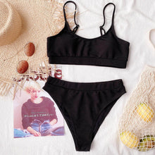 将图片加载到图库查看器,Female Push Up Swimsuit Modern Swimwear For Women Bikinis High Waist Bikini Set Solid Bikini 2 Piece Swimsuit Bathing Suits Women Bathing Suit High Waist Bikini Set Sport Wear Swimming Suit Bikini