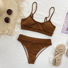 将图片加载到图库查看器,Female Push Up Swimsuit Modern Swimwear For Women Bikinis High Waist Bikini Set Solid Bikini 2 Piece Swimsuit Bathing Suits Women Bathing Suit High Waist Bikini Set Sport Wear Swimming Suit Bikini