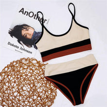 将图片加载到图库查看器,Female Swimsuit High Waist Bikini Women High Waist Bikini Set Two Piece Swimsuits Bikini Top With Bottoms Bathing Suits For Teens Girls Women Swimwear Two-pieces Bikini Set Sport Bathing Suit Swim Lady