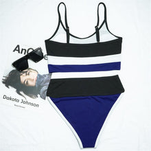 将图片加载到图库查看器,Female Swimsuit High Waist Bikini Women High Waist Bikini Set Two Piece Swimsuits Bikini Top With Bottoms Bathing Suits For Teens Girls Women Swimwear Two-pieces Bikini Set Sport Bathing Suit Swim Lady