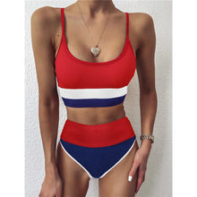 将图片加载到图库查看器,Female Swimsuit High Waist Bikini Women High Waist Bikini Set Two Piece Swimsuits Bikini Top With Bottoms Bathing Suits For Teens Girls Women Swimwear Two-pieces Bikini Set Sport Bathing Suit Swim Lady