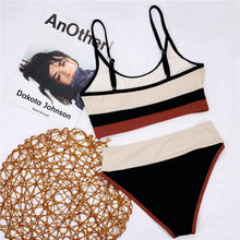 将图片加载到图库查看器,Female Swimsuit High Waist Bikini Women High Waist Bikini Set Two Piece Swimsuits Bikini Top With Bottoms Bathing Suits For Teens Girls Women Swimwear Two-pieces Bikini Set Sport Bathing Suit Swim Lady