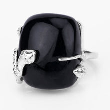 Load image into Gallery viewer, 21.04 Carat Genuine Black Onyx and White Topaz .925 Sterling Silver Ring