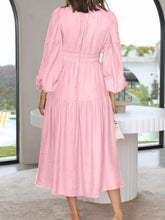 Load image into Gallery viewer, Lightweight Deep V-Neck Balloon Sleeve Maxi Dress Elegant & Flowing Silhouette Unique Dress