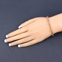 Load image into Gallery viewer, 16.73 Carat Genuine Orange Sapphire and White Diamond 14K White Gold Bracelet