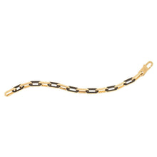 Load image into Gallery viewer, 14k Yellow Gold Black Onyx Paperclip Gem Link Bracelet (7.00 mm)