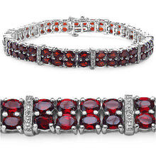 Load image into Gallery viewer, 19.05 Carat Genuine Garnet .925 Sterling Silver Bracelet