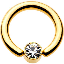 将图片加载到图库查看器,10G 1/2 Clear Gem 5mm Disc Gold IP BCR Captive Ring