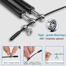 Load image into Gallery viewer, Fitness Jump Rope Exercise Light Bearing Skipping Ropes Metal Speed Gym Training Equipment Mens Speed Jumping Rope For Training Fitness Exercise Adjustable Adults Workout Skipping Rope For Men And Women