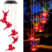 Load image into Gallery viewer, Flaming Bird Wind Chime Solar Lights