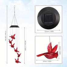 Load image into Gallery viewer, Flaming Bird Wind Chime Solar Lights