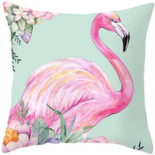 Load image into Gallery viewer, Flamingo Cushion Cover Decor Cushion Case Elegant Tropical Flamingo Pillow Covers Decorative Cotton Linen Square Pillow Cases Cushion Cover Home Decor Car Cushion Cover Pink Pillow Case