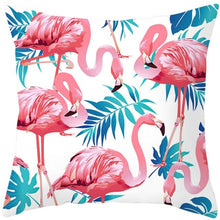 Load image into Gallery viewer, Flamingo Cushion Cover Decor Cushion Case Elegant Tropical Flamingo Pillow Covers Decorative Cotton Linen Square Pillow Cases Cushion Cover Home Decor Car Cushion Cover Pink Pillow Case