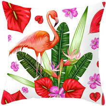 Load image into Gallery viewer, Flamingo Cushion Cover Decor Cushion Case Elegant Tropical Flamingo Pillow Covers Decorative Cotton Linen Square Pillow Cases Cushion Cover Home Decor Car Cushion Cover Pink Pillow Case