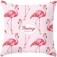 Load image into Gallery viewer, Flamingo Cushion Cover Decor Cushion Case Elegant Tropical Flamingo Pillow Covers Decorative Cotton Linen Square Pillow Cases Cushion Cover Home Decor Car Cushion Cover Pink Pillow Case