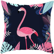 Load image into Gallery viewer, Flamingo Cushion Cover Decor Cushion Case Elegant Tropical Flamingo Pillow Covers Decorative Cotton Linen Square Pillow Cases Cushion Cover Home Decor Car Cushion Cover Pink Pillow Case