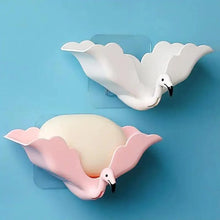将图片加载到图库查看器,Flamingo Soap Dish Keep Soap Dry Clean Shower Soap Saver Tray Plastic Adhesive Drain Sponge Holder Bathroom Tool Soap Dish with Drains Soap Holder with Hooks Easy Dry SoapTray Easy Cleaning Soap Saver Extend Soap Life Powerful Adhesive No Drilling