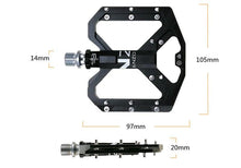 将图片加载到图库查看器,Flat Foot Ultralight Mountain Bike Pedals CNC Aluminum Alloy Sealed 3 Bearing Anti-slip Bicycle Pedals Bicycle Bike Pedals CNC Machined Platform Pedal 3 Sealed Bearings Bicycle Pedal For Adult And Youth With Non-Slip
