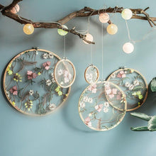 将图片加载到图库查看器,Flat Round Net Embroider Display Stand Net Yarn Wedding Ornaments Wall Hanging Decors Hot Decor for Living Room or Bedroom Unique Wall Art