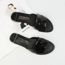 Load image into Gallery viewer, Flat Women Shoes Summer Candy Color Leather Fashion Sandals Open Toe Wear Casual Flip Flops Slip On Comfortable Womens Loafers Women's Flats Elegant Shoes